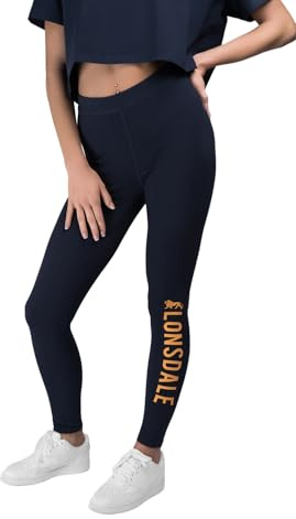 Lonsdale Damen Daiches Leggings, Navy/Orange, XS EU