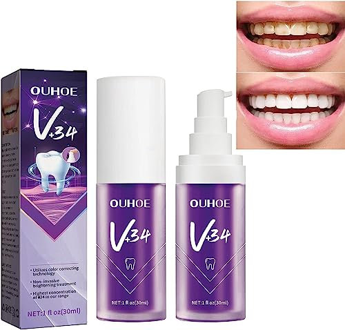 Whitening Toothpaste,Purple Toothpaste, Color Corrector Toothpaste,Teeth Whitening Toothpaste,Tooth Whitening Toothpaste,Stain Removal Toothpaste Foam Toothpaste Teeth Color Corrector