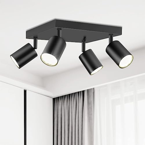 Ketom Ceiling Spot 4 Lights Indoor GU10 Black