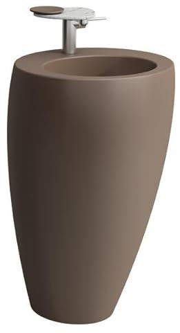 LAUFEN Alessi one Waschtisch, mit integrierter Säule, 1 Hahnloch mittig, mit Überlauf, 520x530, H8119711881041, Farbe: Kaffee matt