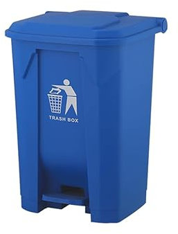 30L 50L 80L Recycling Dustbin Rubbish Pedal Bin Waste Trash Kitchen Indoor Outdoor Rubbish and Waste Bin with Pedal Home Office (50 Litre Blue)