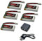 RoaringTop 1S 420mah 3.7V 25C lipo-Battery with MOLEX plug with 5 in1 Charger for Quadcopter Helicopter Drone Quadcopter FPV and RC Shark Boats,RC Electric Shark Dinosaur