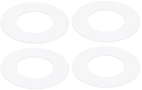 PATIKIL Metall Goof Trim Ring, 4 Stück 2,6 OD 1,38 ID Runder Deckenleuchtenring, Abdeckung für Einbauleuchten, matte weiße Oberfläche