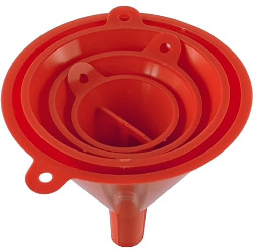 ISOLATECH Lot de 4 entonnoirs Ø 50/75/100/125 mm en PE alimentaire, résistant aux produits chimiques – pour cuisine, atelier et laboratoire