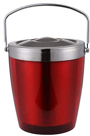 Pimex ice bucket, Ice Bucket Double-layer Mini Color Stainless Steel Small Ice Bucket Creative Insulation Storage Small Ice Bucket Coffee Shop Bar Supplies (Color : B) (A)