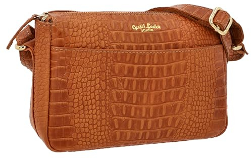 Gusti Handtasche Leder - Darby Damen Umhängetasche Ledertasche Vintage Braun Leder