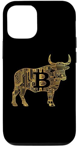 Hülle für iPhone 12/12 Pro Bitcoin Bull Logo Leiterplatte Krypto Kryptowährung BTC
