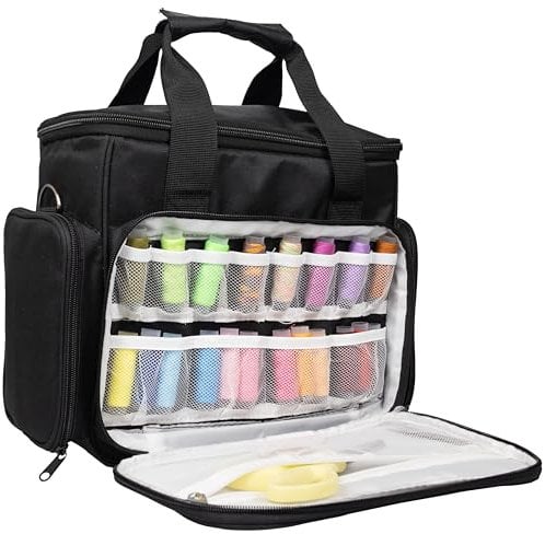 Crafts&Co® Nähmaschinentasche mit Stabilen Tragegriffen | Transporttasche für Nähmaschine mit Praktischen Ablagefächern | Nähmaschinenkoffer | Tasche für Nähmaschine | 30cm x 14cm x 28cm