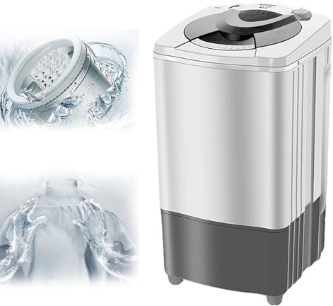 WhAeoy Máquina Secadora por Centrifugado, Centrifugadora De Ahorro De Energía Y Energía, Luz Azul + 9,5 Kg + Cilindro Interior De Acero Inoxidable, Secadora De Drenaje por Gravedad,A