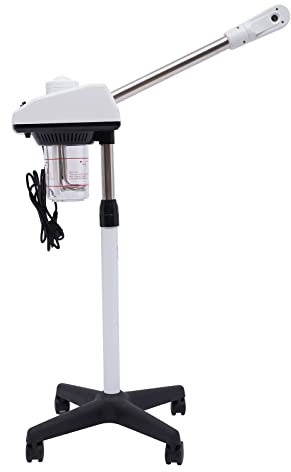Begoniape Gesichtsdampfer 180° Ozon Bedampfer Porenreiniger Dampf Spa Maschine Dampfgerät, Einziehbarer Design, Gesichtssauna Verdampfe mit Trockenbrandschutzfunktion