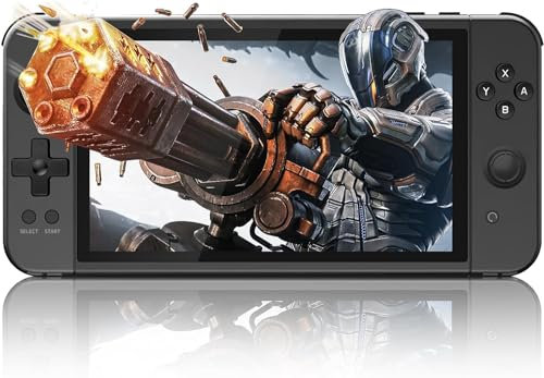 LONGEVINCE X70 Handheld Game Console - 7.0 inch HD Screen, Pro Retro Board Style, 64GB Black, Pre-Installed System with Built-in Rechargeable Battery