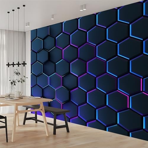 Wallpaper Photo Modern Technology Geometry 300x210 cm Art Prin Non-Woven Eco-Friendly Wall Mural Poster Photo Wallpaper for Dining Room Kitchen Home Decoration