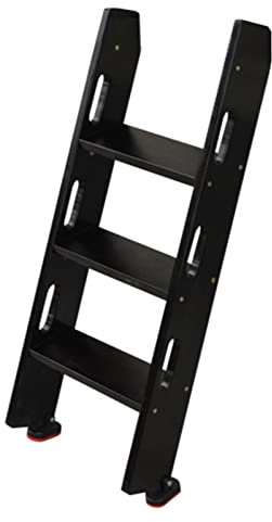 Etagenleiter, Holzleiter für Etagenbetten mit 3/4 Sprosse, Schwarze Trittleitern, Leiter für Kinderzimmer/Kabine/obere Etagenbetten mit Hubbetten, inklusive rutschfesten Füßen, Tragkraft 150