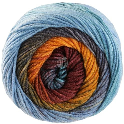 LANA GROSSA Cool Wool Big Color| Extrafeine Merinowolle waschmaschinenfest und filzfrei | Handstrickgarn aus 100% Schurwolle (Merino) | 50g Wolle zum Stricken & Häkeln | 120m Garn FB 4034