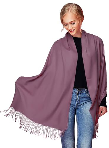 Pashmina Stola Damen für Abendkleid Kaschmirstola Kaschmir Schal Umhang Paschmina - Beere