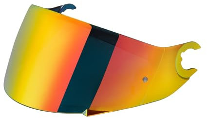Helmvisier für Shark D Skwal D-Skwal 2 Spartan,Motorradhelm Visier,Motorrad Windschutz Helm Objektiv Visier,Integralhelm Visier UV-Beständig,Motorradhelm Visier Ersatz (Chrom Rot)