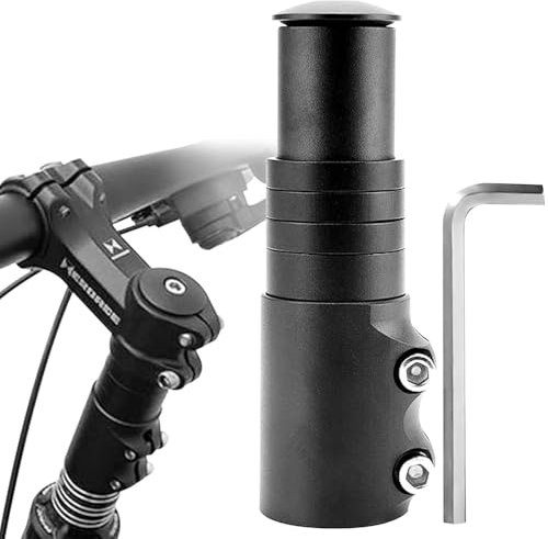 Fahrräder Lenkervorbau Verlängerung, Vorbau 28,6 mm, Lenkererhöhung Fahrrad, Fahrrad Vorbau Höhenadapter Lenkererhöhung, Verstellbar Fahrrad Vorbau Adapter für MTB, Rennrad, Stadträder (Schwarz)