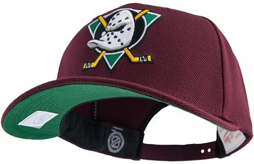 Mitchell & Ness NHL Team Ground 2.0 Pro Baseball Cap - Anaheim Ducks, Burgundy, Snapback (Verstellbare Größe)