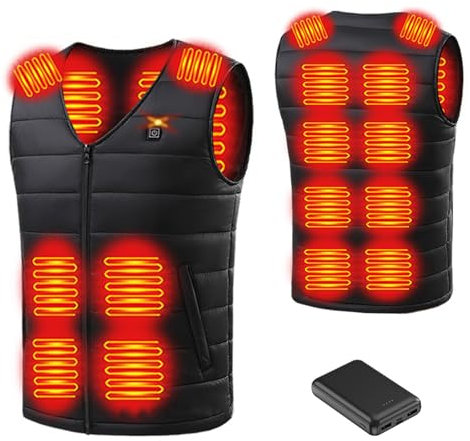 TOVCHEI Gilet Chauffant pour Hommes Et Femmes Gilets Chauffants Légers Vêtements Chauffants,Noir,XXL