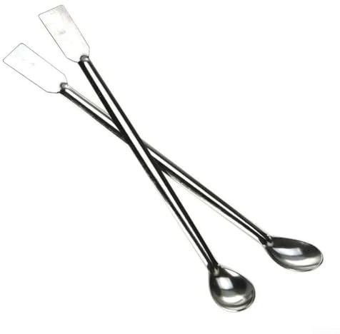 2 Stück Edelstahl-Laborspatel, 2-in-1-Laborlöffel, Labor-Probenahmelöffel, Labor-Probenlöffel, Mischspatel, Labor-Probenlöffel, Spatel