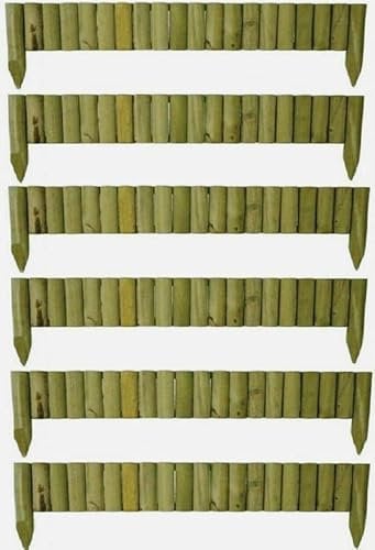 FAHAAM 6pcs Wooden Log Roll Border Wooden Garden Border Edging Wooden Fixed Picket Log Border Fence Lawn Edging Garden Edging Garden Fences Garden Outdoor Lawn Edging Lawn Edging Panels.