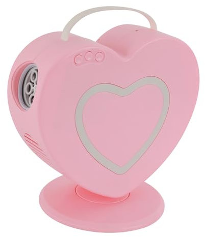 Herzform Seifenblasenmaschine 360° Drehung Automatische Bubble Machine mit Fernbedienung, Lange Ausdauer, für Kind Outdoor Familie Spiele Party Geburtstag Geschenk, Rosa
