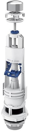 Descargador de Cisterna Universal con Base y Goma – Mecanismo WC Interrumpible, Montaje Fácil- Compatible con Cisternas de Doble Descarga-Base de Rosca-Goma de Cierre de Caucho - FLUVIA