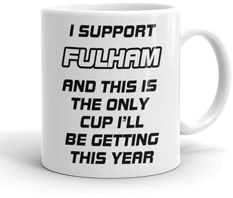 VIROSA Funny Football Mug – “Only Cup I’ll Be Getting This Year” – Gift for Fulham Fans, Dad, Friend or Colleague – 11oz Ceramic Coffee Cup – Funny Xmas, Birthday, Father’s Day Present