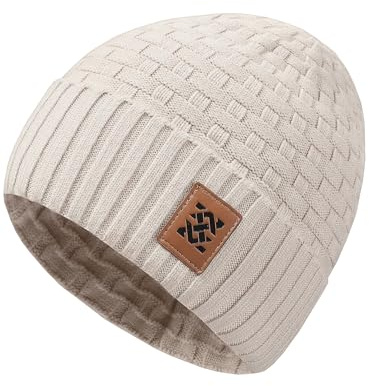 Zaitun Beanie Mütze,Herren Winter Warme Unisex Wintermütze Waffelstrickmütze Komfortable, Dicke Mütze mit Rippmuster für den Alltag