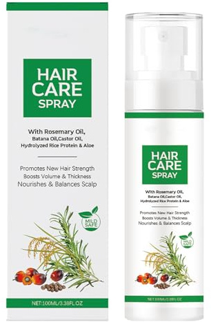 Hair Growth Serum Spray, 120ML Natural Hair Growth Spray With Rosemary, Batana & Castor Oil - Caffeine Ginseng for Scalp Care Treatment for Hair Loss Thinning - Hair Thickening Serum for Women Men