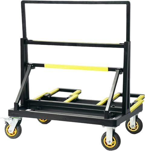 Legines Plattenwagen mit 1000 kg Tragkraft, gummierte Lenkrollen – praktische Materialtransport-Lösung zum Transport von Glas Sperrholz Gipskartonplatten, für Werkstatt, Lager Haushalt