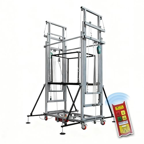 Mobile Gerüstplattform, elektrische Gerüstliftplattform, Farbe anpassbar, Lifte mit Fernbedienung, for Bauunternehmen, Baumschnitt(Silver,8m/26ft)