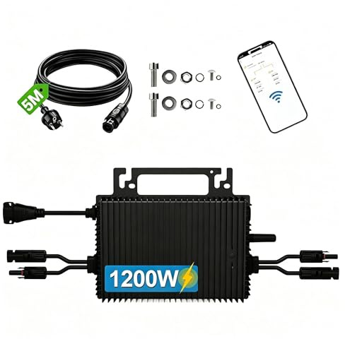 Cosmoxstar 1200W Mikrowechselrichter für Balkonkraftwerk | 2 MPPT Solar Wechselrichter mit WiFi App Steuerung, IP65 Wasserdicht, 5m AC Kabel, Plug & Play