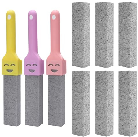 Pumice Stone for Toilet Pumice Stone for Cleaning with Hand Toilet Pumice Cleaning Stone Cleaner Pumice Stick for Kitchen Bath Pool Household Cleaning 6Pcs