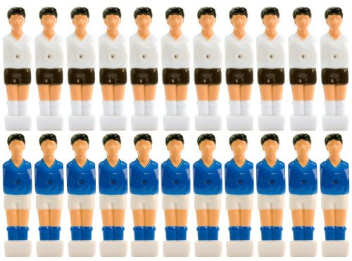 GAMES PLANET 22x Tischfußball Figuren für 13 mm Stangen, für VOLLSTANGEN + HOHLSTANGEN, inkl. Schraubensatz, Tischkicker Kicker