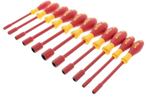Wiha 32296 11-Piece 1000-Volt Insulated Nut Inch Driver Set