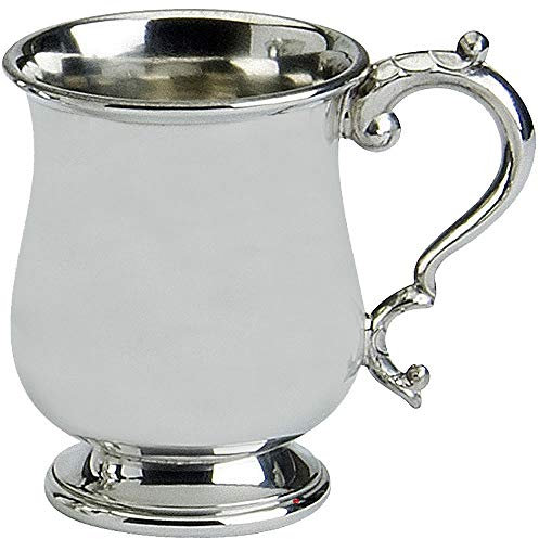 I LUV LTD Mango Adornado Media Pint Pewter Tankard Escocés Ancho Bordeado