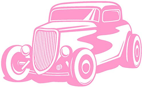 Samunshi® Hot Rod Wandtattoo Oldtimer Wandsticker Tuning Car Ratrod Wandaufkleber 120 x 71cm hellrosa