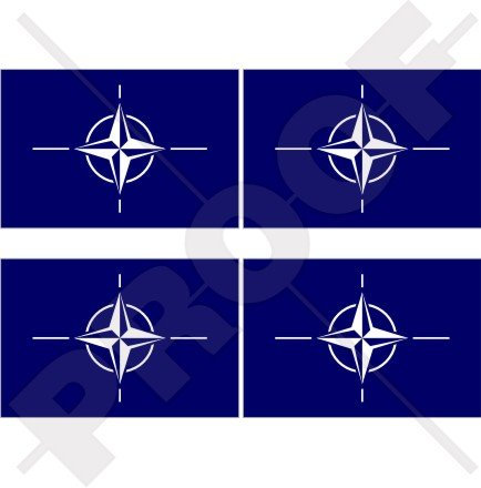 NATO Flagge North Atlantic Vertrag Organisation, Otan 5,1 cm (50 mm) Vinyl bumper-helmet Sticker, Aufkleber X4