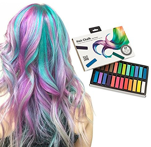 Shop-STORY – Pack de 24 tizas para el cabello – Coloración temporal sin tinte y no tóxico – 24 colores