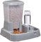 Relaxdays Distributeur d’Eau et de croquettes, Duo Automatique pour Chiens & Chats, Bouteille, 4 L, Plastique, Gris