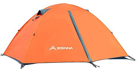 BISINNA 2/4 Person Camping Tent Lightweight Backpacking Tent Waterproof Windproof Two Doors Easy Setup Double Layer Outdoor Tents for Family Camping Hunting Hiking Mountaineering Travel