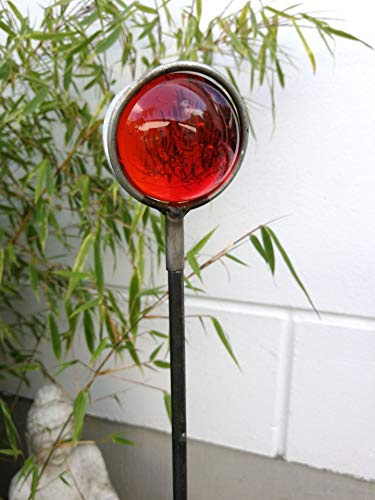 Zen Man Gartenstecker GartenGlaskugel Gartenfigure Glaskugel 6cmGartenglasdeko H105*6cm031893-2 Rot
