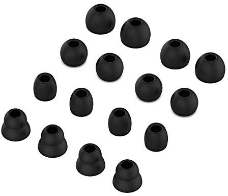 Chofit- Almohadillas de Silicona Suave para Auriculares Powerbeats Pro, 8 Pares, 4 tamaños para Auriculares Powerbeats Pro/Powerbeats 3 (Negro)