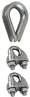 MASIDEF MEMBER OF THE WüRTH GROUP DY270517 - Juego de 2 abrazaderas + 1 alambre de acero galvanizado para cuerdas diámetro 8 mm. 3 unidades