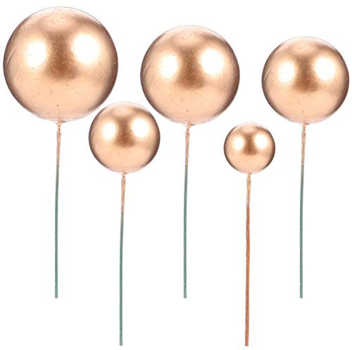 Toyvian Kugeln Kuchen Topper Golden Schaumkugeln 30 Stück Tortendekoration Topper Hochzeit Geburtstagsfeier Weihnachten Kuchendekoration Party Festival Dessert Dekoration