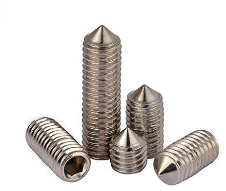 TOP-MAX Gewindestifte mit Kegelspitze, Edelstahl, M6 x 6 mm, Innensechskant, 10 Stück