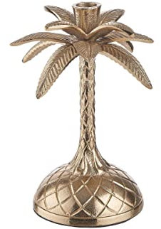 BUTLERS GOLDEN Nature Kerzenhalter Palme Höhe 23cm