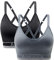 ANGOOL Sport BH Damen Einstellbarer Schultergurt Sport Bustier Damen Gepolstert Starker Halt Nahtlose Joggen Yoga Fitness Bra, 2er Pack, Schwarz + grau, S