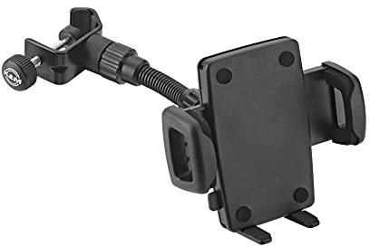 K&M 19747 Smartphone-Halter Schwarz, Kunststoff - 360° drehbar - flexible Klemmbacken - Für Stativ , Schreibtisch & Co